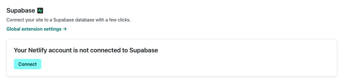 Configure the Supabase extension